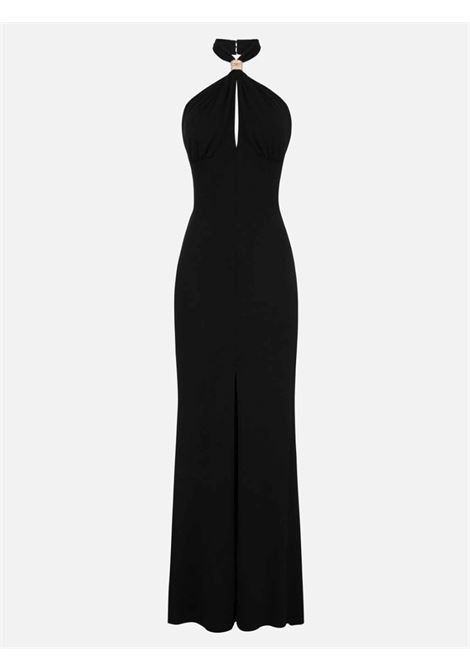 Abito red carpet in jersey con drappeggio e placca logo ELISABETTA FRANCHI | Abiti | AB71747E2110